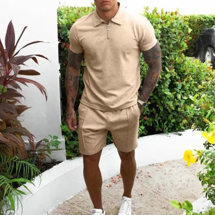 Mens Stylish Shorts Set Modern Summer Two Piece Look