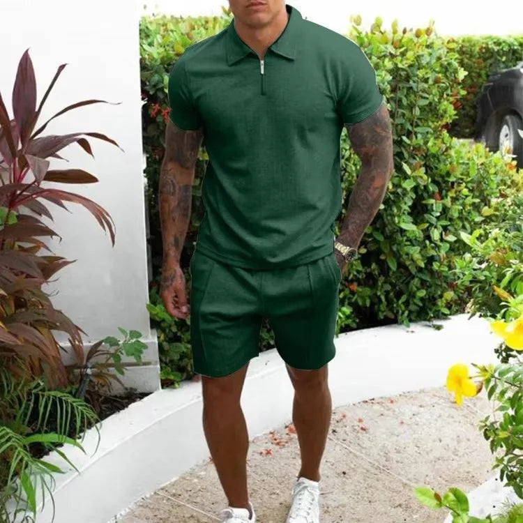 Mens Stylish Shorts Set Modern Summer Two Piece Look