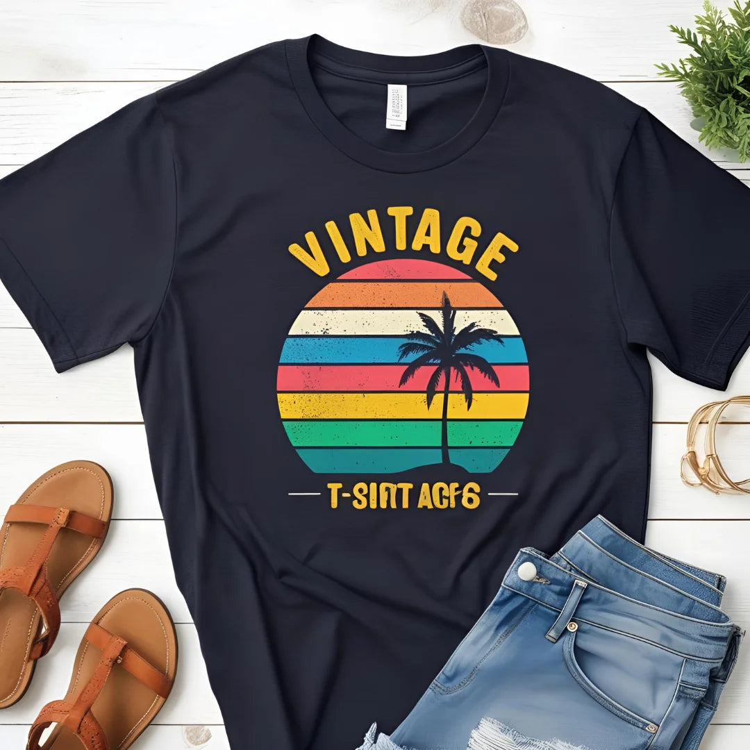 Custom Vintage Washed Retro Style Men's Tees 100% Cotton Soft Touch Knitted Fabric Anti-Pilling Breathable Anti-Wrinkle O-Neck