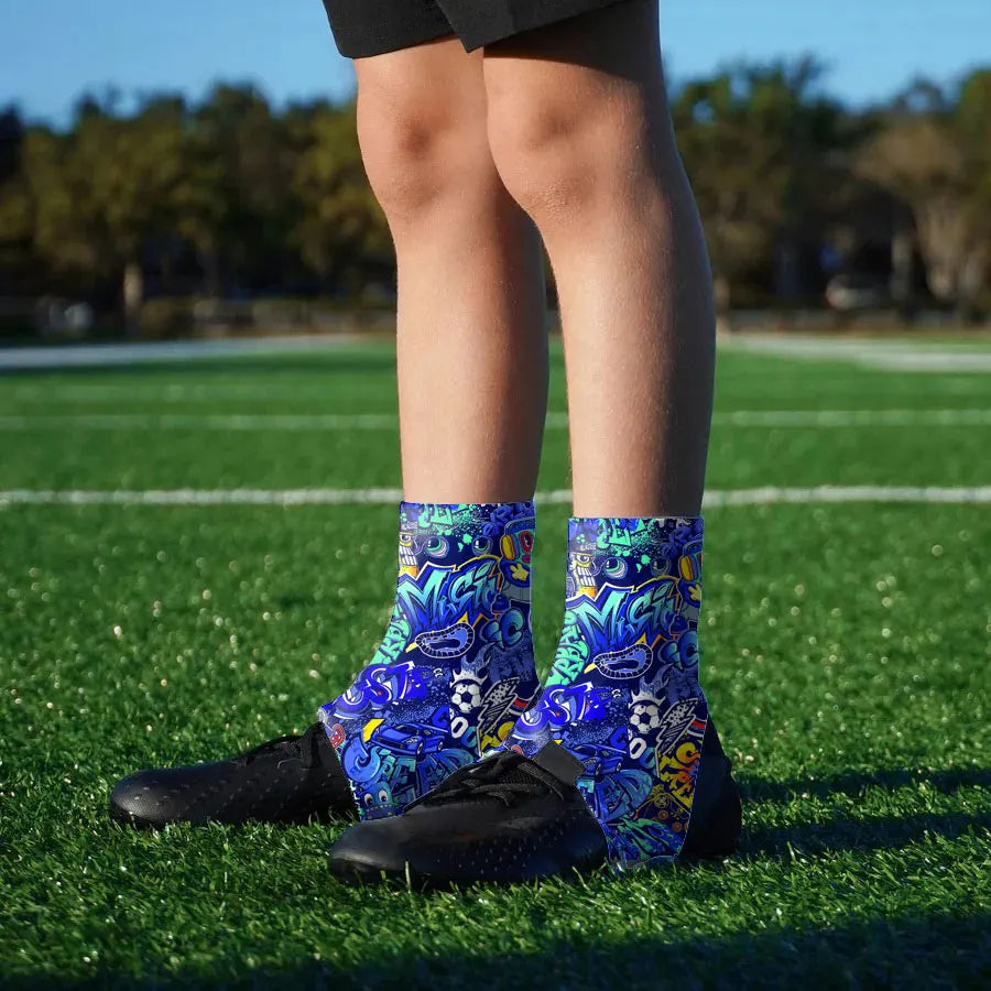 Custom Adult Kid American Football Training Equipment Football Cleat Cover Spats Customizable Spats for Kid Sports