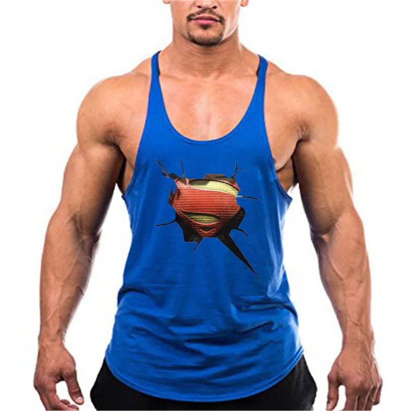 Brand Fitness Top Men Gym Tank  Clothing Mens Bodybuilding  Vest Muscle Sleeveless Singlets Fashion Workout Sports Shirt