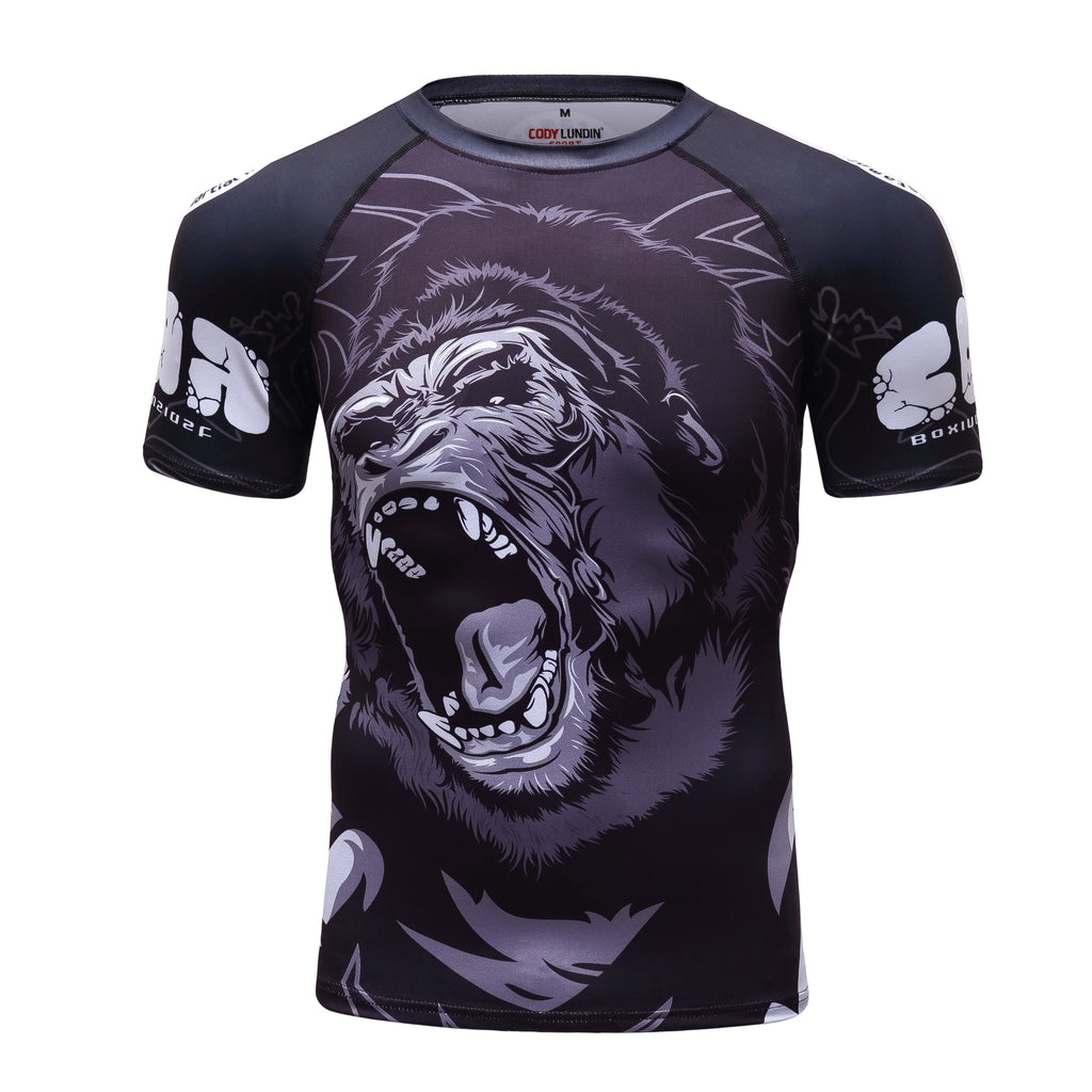 Cody Lundin New Sublimation Printing Superhero T Shirt Custom Logo Short Sleeved Tight Gym Wear Rash Guard for Men