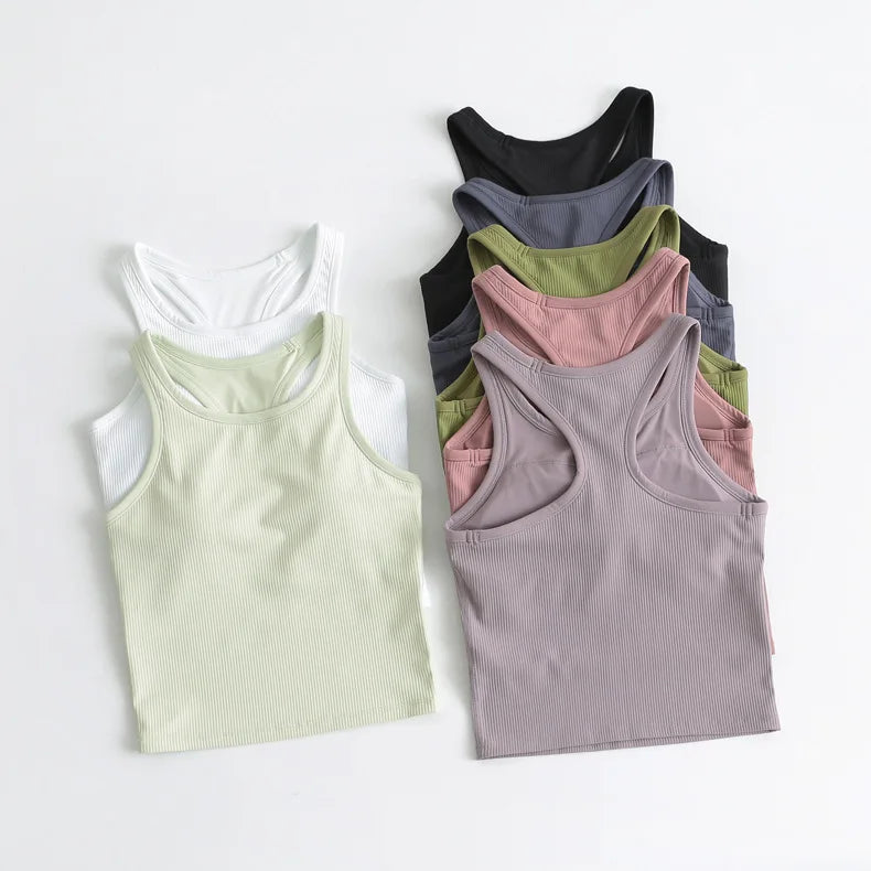 Yoke Women's New H-Shaped Back Yoga Top with Quick-Drying Features Beautiful Chest Pads Running Yoga Fitness Threaded Vest