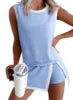 BR6314 Women's Clothing New Summer Fashion Casual Set Striped Sleeveless T-shirt Three-quarter