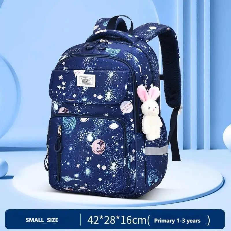Cute Double Shoulder Casual Backpack for Girls Sesame Elementary School Model Lightweight for Grades 1-3 6 Featuring Cartoon