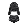Set Women's 2026 new casual fashion 2-piece polka-dot breasted long-sleeved jacket+retro women's polka-dot mini shorts set