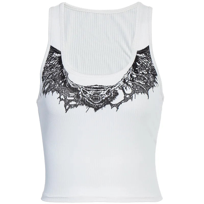 Women's Gothic Animal Print Crop Tank Top