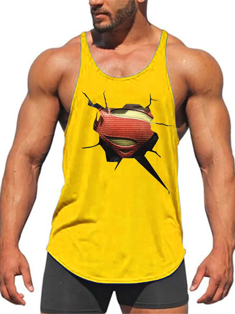 Brand Fitness Top Men Gym Tank  Clothing Mens Bodybuilding  Vest Muscle Sleeveless Singlets Fashion Workout Sports Shirt