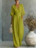 Manufacturer Wholesale Spring Summer New Elegant Pleated High Waist V-neck Breathable Women's Jumpsuit