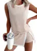 BR6314 Women's Clothing New Summer Fashion Casual Set Striped Sleeveless T-shirt Three-quarter