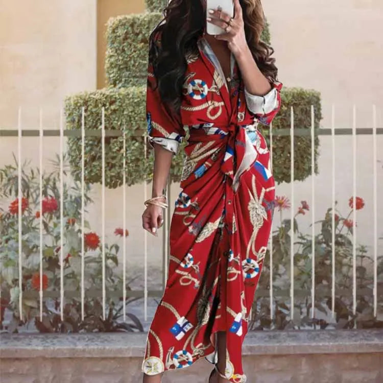 Wholesale Women Shirt Dress Waist Tie up Pleated Design Button Front Daily Office Casual Dresses  Ready to Ship MOQ 1 Supplier