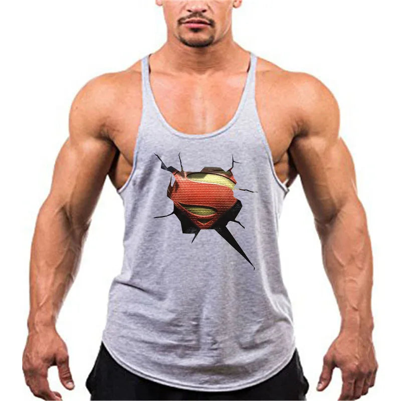 Brand Fitness Top Men Gym Tank  Clothing Mens Bodybuilding  Vest Muscle Sleeveless Singlets Fashion Workout Sports Shirt