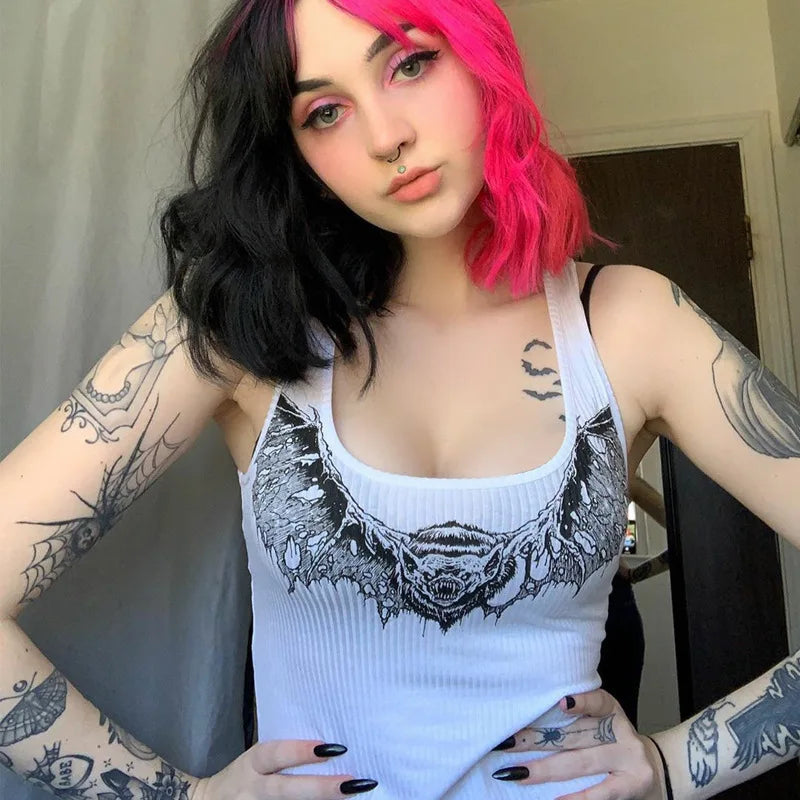 Women's Gothic Animal Print Crop Tank Top