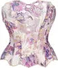 Women Corset Vintage Floral Printed Graphic Bustier Shapewear Lingerie Elegant Sleeveless Brocade Corset Tops