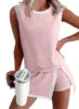 BR6314 Women's Clothing New Summer Fashion Casual Set Striped Sleeveless T-shirt Three-quarter