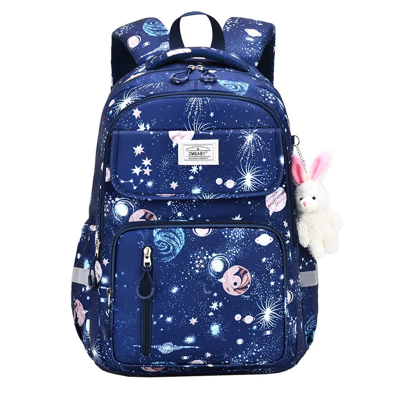 Cute Double Shoulder Casual Backpack for Girls Sesame Elementary School Model Lightweight for Grades 1-3 6 Featuring Cartoon