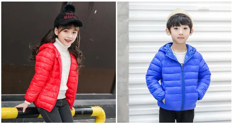 2-12 Years Autumn Winter Kids Down Jackets For Girls Children Clothes Warm Down Coats For Boys Toddler Girls Outerwear Clothes