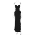 Sexy Spaghetti Strap Lace Patchwork Dress Women Backless Slit Slim Fit Party Club Evening Gown Fall New 2026 Vestidos 3521