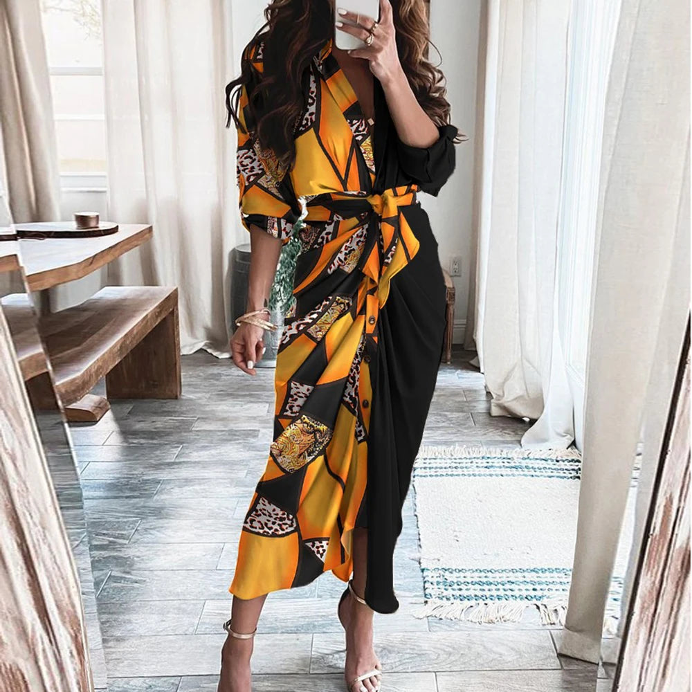 Wholesale Women Shirt Dress Waist Tie up Pleated Design Button Front Daily Office Casual Dresses  Ready to Ship MOQ 1 Supplier