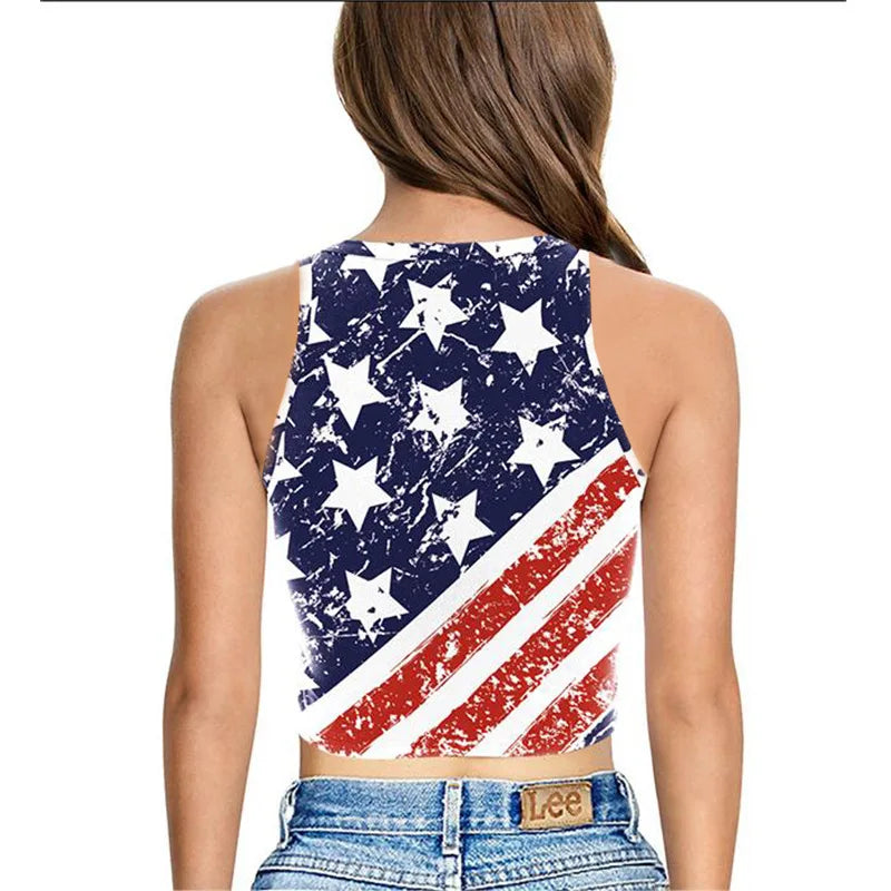 Wholesale 2026 New Summer Sleeveless Base Casual Printed Geometric Anti-Bacterial Knitted Polyester Spandex Camisole
