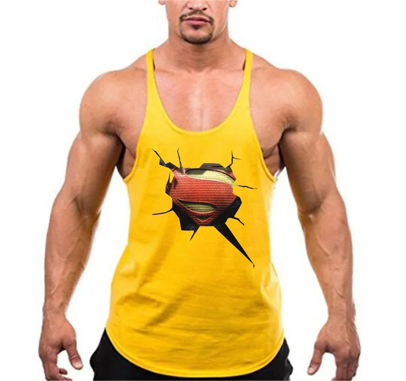Brand Fitness Top Men Gym Tank  Clothing Mens Bodybuilding  Vest Muscle Sleeveless Singlets Fashion Workout Sports Shirt