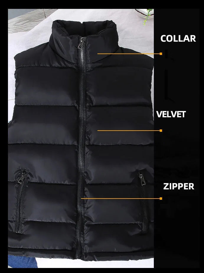 Men's Warm Waterproof Sleeveless Vest Jacket