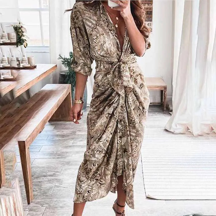 Wholesale Women Shirt Dress Waist Tie up Pleated Design Button Front Daily Office Casual Dresses  Ready to Ship MOQ 1 Supplier