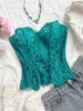 Women Corset Vintage Floral Printed Graphic Bustier Shapewear Lingerie Elegant Sleeveless Brocade Corset Tops
