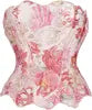 Women Corset Vintage Floral Printed Graphic Bustier Shapewear Lingerie Elegant Sleeveless Brocade Corset Tops
