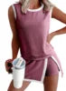 BR6314 Women's Clothing New Summer Fashion Casual Set Striped Sleeveless T-shirt Three-quarter