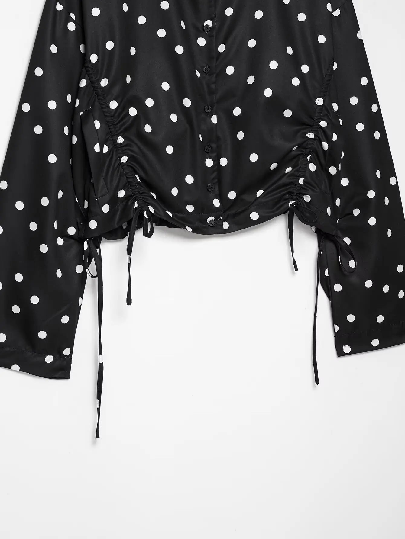 Set Women's 2026 new casual fashion 2-piece polka-dot breasted long-sleeved jacket+retro women's polka-dot mini shorts set