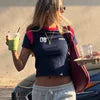 Wholesale 2026 Y2K Women Streetwear Custom OEM Logo Knitted  Crop Top Sexy Breathable Short Summer
