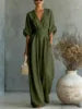 Manufacturer Wholesale Spring Summer New Elegant Pleated High Waist V-neck Breathable Women's Jumpsuit