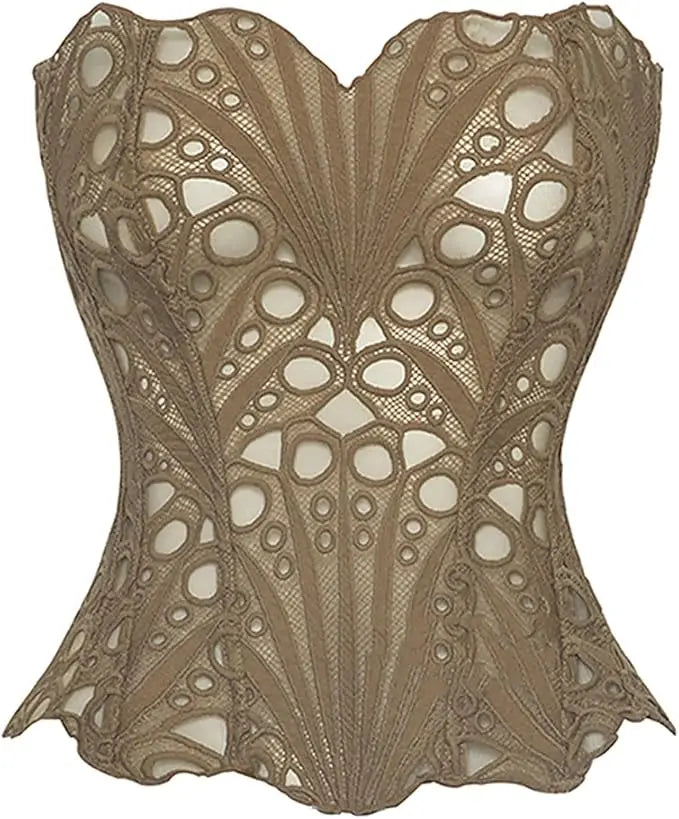 Women Corset Vintage Floral Printed Graphic Bustier Shapewear Lingerie Elegant Sleeveless Brocade Corset Tops