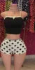 2026 Women's Clothing 2 Piece Set Women Sexy Sleeveless Bow Crop Top and Dot Shorts Summer Two Piece Women's Sets