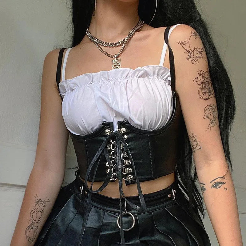 Women's Gothic Animal Print Crop Tank Top