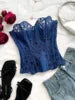 Women Corset Vintage Floral Printed Graphic Bustier Shapewear Lingerie Elegant Sleeveless Brocade Corset Tops