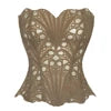Women Corset Vintage Floral Printed Graphic Bustier Shapewear Lingerie Elegant Sleeveless Brocade Corset Tops