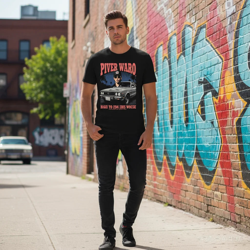 Custom Black 100% Organic Cotton T-Shirt with Graphic Print Solid Pattern Short Length Silk Screen Printing