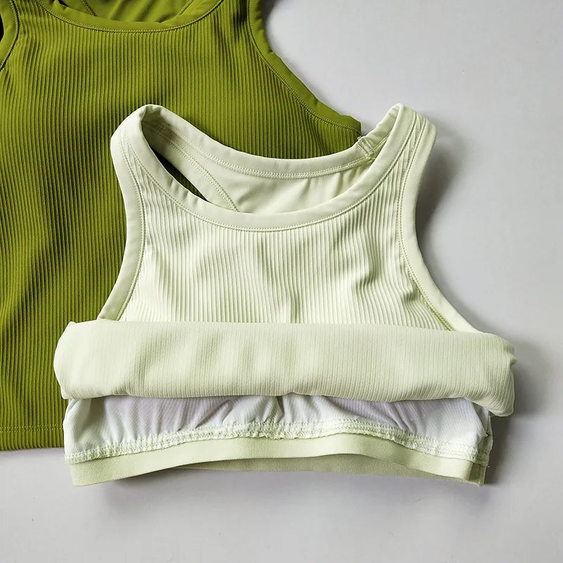 Yoke Women's New H-Shaped Back Yoga Top with Quick-Drying Features Beautiful Chest Pads Running Yoga Fitness Threaded Vest
