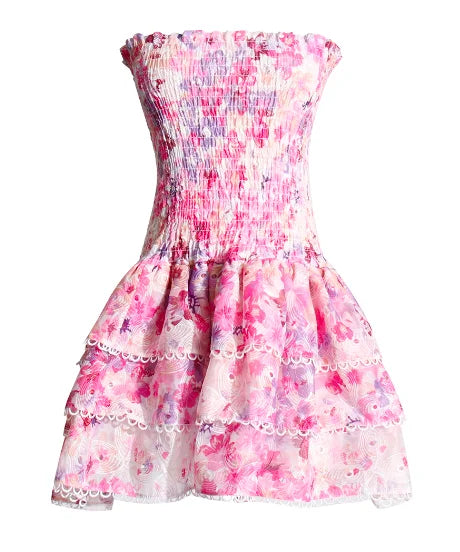 Custom Sleeveless Hollow Dresses Fashion Women Hollow Out Design Slim Fit Ruffles Patchwork Strapless Sleeveless Elegant Dress