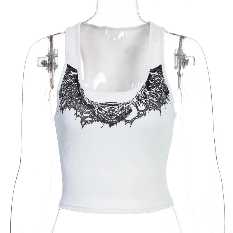 Women's Gothic Animal Print Crop Tank Top