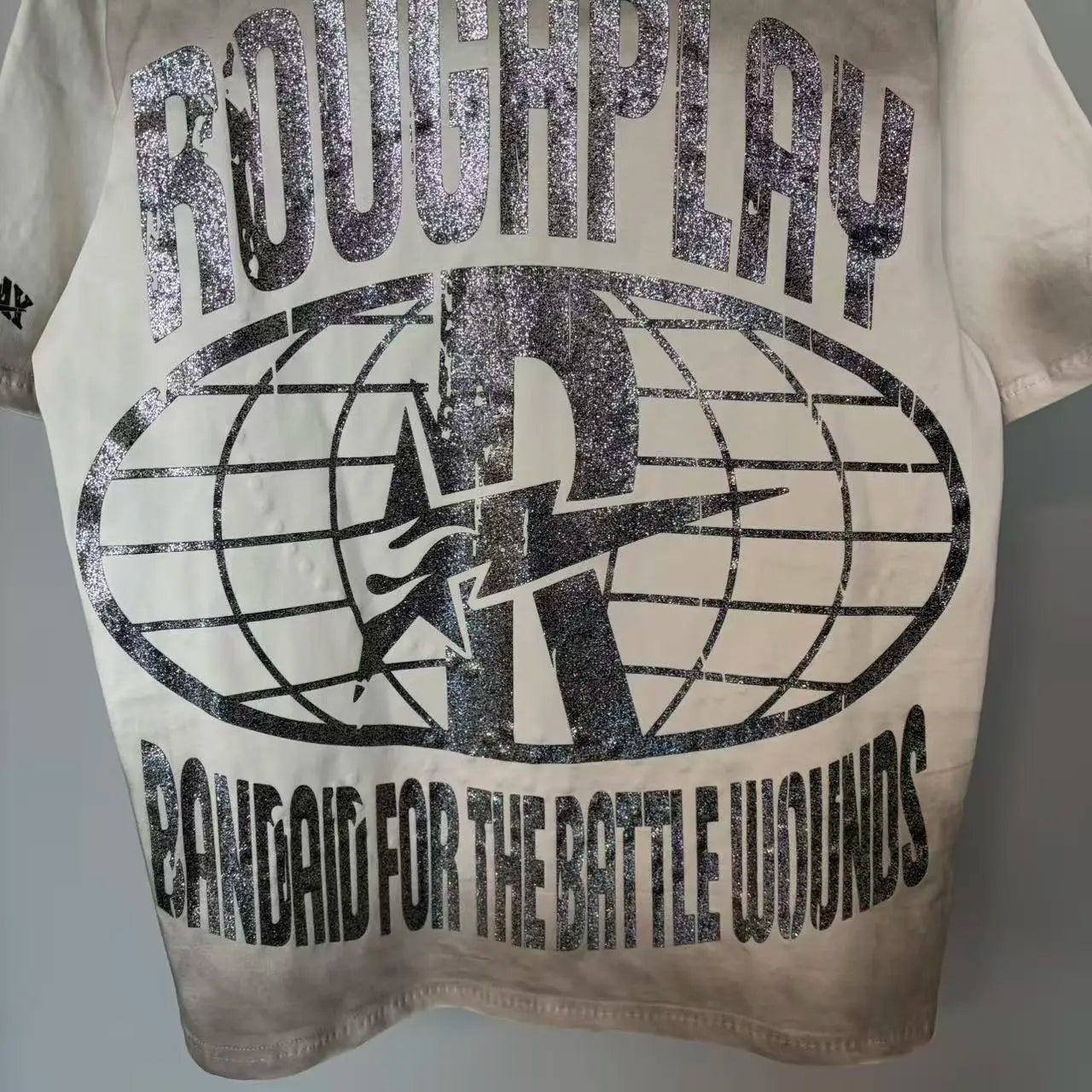 Rough Play Summer New American Casual Printed Letter Round Neck Oversized Pure Cotton Men's and Women's T-shirt