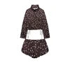 Set Women's 2026 new casual fashion 2-piece polka-dot breasted long-sleeved jacket+retro women's polka-dot mini shorts set