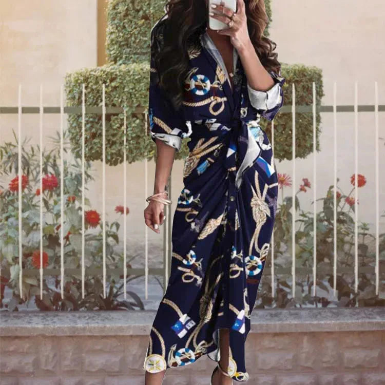 Wholesale Women Shirt Dress Waist Tie up Pleated Design Button Front Daily Office Casual Dresses  Ready to Ship MOQ 1 Supplier