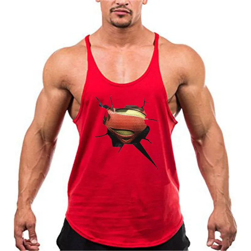 Brand Fitness Top Men Gym Tank  Clothing Mens Bodybuilding  Vest Muscle Sleeveless Singlets Fashion Workout Sports Shirt
