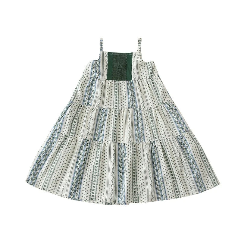 2025 Summer Collection Low MOQ Delpnana Apparel for Girls Family Matching Sleeveless Floral Print Dresses Loose Casual Worsted
