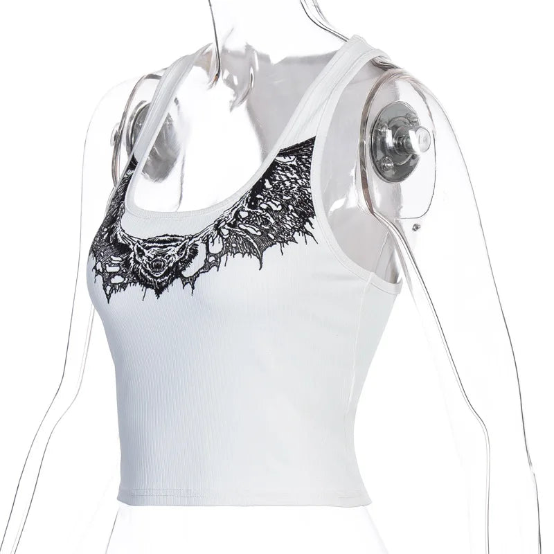 Women's Gothic Animal Print Crop Tank Top