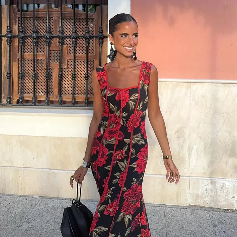 Women's Floral Sling Maxi Dress