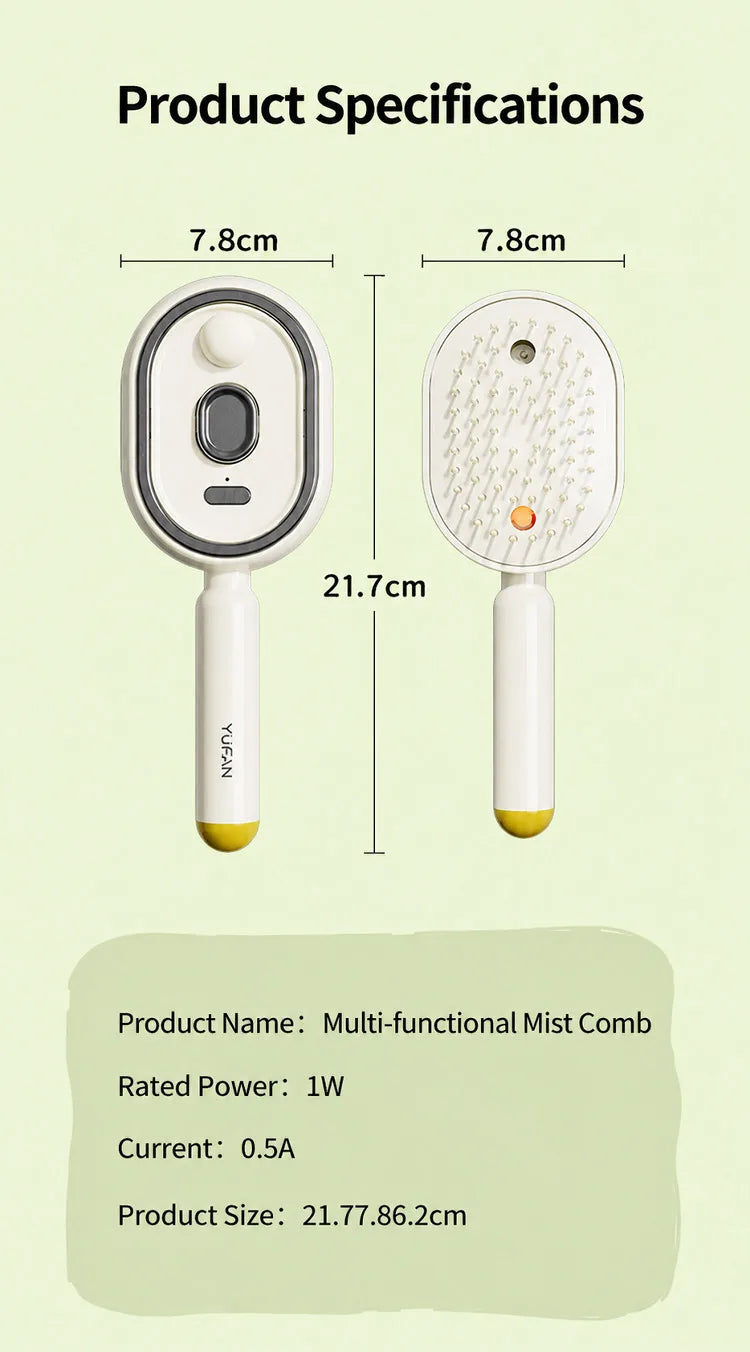 3 in 1 Multifunctional Electric Spray Massage Comb Vibrating Misting Hair Care Comb Detangling Volumizing Comb Gift for Women